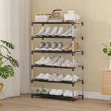 Stylish Shoe Rack Metal Simple Shoe Shelf Footwear Organizer Stand Holder Space-saving Black Shoe Shelf for Living Room