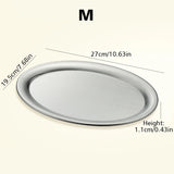 Popxstar Stainless Steel Oval Plate Cake Dessert Fruit Bread Afternoon Tea Tray Jewelry Display Storage Tray Home Kitchen Accessories