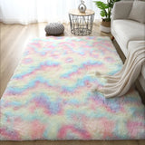 Popxstar White Fluffy Hall Carpet Modern Living Room Bedroom Home Decor Large Mats Thickened Non-Slip Girl Children's Room Pink Furry Rug
