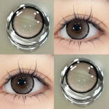 Popxstar 2PCS Colored Contact Circular Lenses Degree -0.00 to -8.00 Gray Eyes Beauty Pupil Nature Brown Makeup Lens