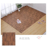 Popxstar Wood Pattern Flooring Square Puzzle Living Room Rug Waterproof and Non-slip Stitching Mat Baby Sports Play Mat Decorative Carpet