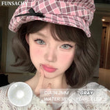Popxstar  1pair Colorcon Contact Lenses Green Color Lens Natural Brown Eye Contacts Gray Pupils Beautiful Cosmetic Yearly Lenses