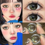 1 Pair Color Contact Lenses for Eyes With Diopters Prescription Green Eye High Quality Beauty Pupil New Free Shipping