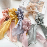 Popxstar New Headwear Women Fashion Hair Tie Korean Style Satin Pearl Bow Long Ribbon Female Sweet Cute and Hair Accessories