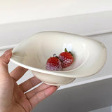 Popxstar Handmade Ceramic Dessert Bowl Solid Color Yogurt Bowl Household High-value Tableware Fruit Salad Breakfast Oat Yogurt Bowl