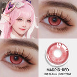 Popxstar  1pair/2pcs Colored Contact Lenses for Eyes Pink Contacts Purple Lenses Cosplay Contact Lenses Yearly Fashion Eye Lenses