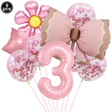 Popxstar  5pcs Bow Balloon Birthday Decorations Bow Tie Pink Balloon Bow Balloon Wedding Bride Shower Birthday Girl Decoration Bow Balloon