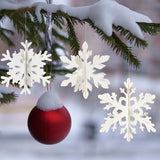 Popxstar  6pcs 3D white/laser snowflake hanging decorations, Christmas snowflakes, winter wonderland, New Year's party home decorations