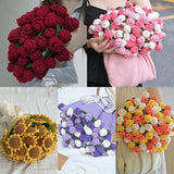 Popxstar  Rose Flower Bouquet Blanket Finished Bouquet Blanket Handmade Bouquet Nap Blanket Sofa Cover Valentine's Day Gift Manta de rosas