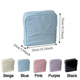 PU Vertical Makeup Bag Multi-layer Solid Color Stationery Storage Bag Square Large Capacity Cosmetics Storage Bag Travel