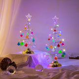 Popxstar  Christmas Decorations Wrought Iron Tree LED Luminous Crystal Christmas Tree Photos on the Table Ornaments Night Light