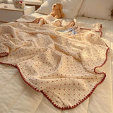 Cotton Double-Layer Gauze Kids Blanket Cute Bear Print Multifunctional Throw Blanket for Kids Beddings Air Conditioner Blanket