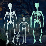 Popxstar Scary Halloween Props Luminous Hanging Skeleton Halloween Party Home Outdoor Yard Garden Decoration Movable Glow Fake Skull
