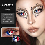 Popxstar 1 Pair Colored Contact Lenses Cosplay Colorful Contact Blue Eyes Contact Anime Red Lenses Halloween white Lenses