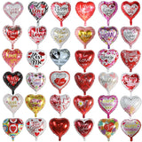 Popxstar 10Pcs 18Inch Valentine's Day Foil Helium Balloons Wedding Party Anniversary Supplies Heart I LOVE You Air Globos Supplies Ball