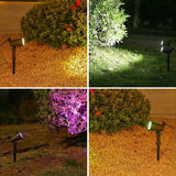 Popxstar 9 LED Solar Spot Lights IP65 Waterproof Outdoor RGB Solar Landscape Lights Brightness Adjustable for Garden Yard Palm Trees