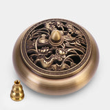 Popxstar  Incense Furnace Pure Copper Household Indoor Sandalwood Antique Pan Incense Furnace Soothes The God Incense Furnace