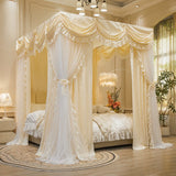 New Wedding Palace Mosquito Net with Frame Romantic Princess Shading Bed Curtain Canopy Nets Three-door for Girls