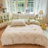Popxstar  Floral Printed Duvet Cover 1Piece- 100% Cotton Luxury Bedding, Pre-Washed for Softness, for Bedroom Decor - Zipper Closure
