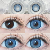 Popxstar 1 Pair New Color Contact Lenses with Myopia Degree High Quality Blue Eyes Colored Lens Makeup Beautiful Pupil Yearly Use