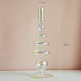 Popxstar Glass Candle Holder Home Decor Nordic Rainbow Vase Flower Table Living Room Decoration Candlestick Holder for Wedding