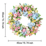 Popxstar  Easter Peony Wreath - Artificial Spring Door Wall Decor, Realistic Faux Flowers for Easter Party, Holiday Home Gift for Women