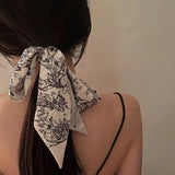 Popxstar Fashion Skinny Scarf Women Luxury Brand Twill Printing Tie Bag Handle Ribbon Hair Band Women's Headscarf New Design Silk Scarves