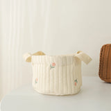 Popxstar INS Cute Baby Diaper Storage Bag Baby Supplies Toys Clothes Storage Bag Cotton Embroidery Multifunctional Mommy Storage Basket