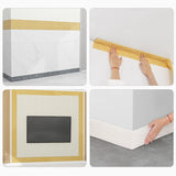 Popxstar 3D Wall Trim Line Skirting Border Self Adhesive Foam Skirting Waterproof Baseboard Corner Waist Line Sticker Border Home Decor