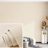 Popxstar  10m 1 roll DIY 3D linen texture self-adhesive wallpaper,PVC wallpaper tile wall paste, used in living room, dining room,bathroom