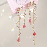 Popxstar Flower Butterfly Long Tassel Earrings for Women Fashion Personality Cute Summer Daily Accessories Party Jewelry Birthday Gift