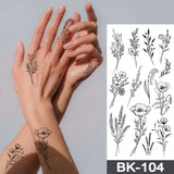 Popxstar Waterproof Temporary Tattoo Sticker snake flower rose Flash Tatoo sexy Arm Large Size Black Wrist Fake Tatto For Body Art Women