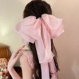Popxstar Super Fairy Large Streamer Bow Hairpin Sweet Princess Head Tie Hair Spring Clip Hair Accessories Headgea Hair Rope 2025 Winter