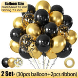 Popxstar  Wholesale Latex Balloons Shiny Sequin Black and Gold Inflatable Balloon for Wedding Party Birthday Christmas Home Decor Supplies