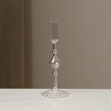 Popxstar  Retro Glass Candle Holder Wedding Supplies Candlelight Dinner Candlestick Props Ornament High Footed Candlestick Home Decoration