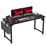 Popxstar Computer Desk Writing Study Office Gaming Table Modern Simple Style Compact with Side Bag Headphone Hook Easy Assembly