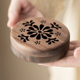 Popxstar  Walnut Hollow Carving Incense Burner Chinese Retro Tea Set Ornaments for Home Indoor Incense Burner