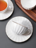 Popxstar  High End And Exquisite Ceramic Coffee Cups British Afternoon Tea Cups Pumpkin Cups Coffee Cup And Plate Set