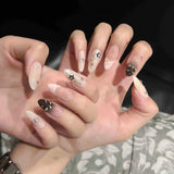 Popxstar  10Pcs Y2K Girls Handmade Press On Nails Alloy Star Designs Long Almond Fake Nails Full Cover Stick-on Nails Art for Women