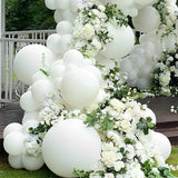 Popxstar 115pcs White Memorial Day Party Arch Background Baby Shower Supplies Event Celebration Decor Kids Birthday Balloon Garland Kits
