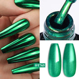 Popxstar 8 Colors Mirror Gel Nail Polish Long-lasting Quick-drying Metallic Gold Silver Red Semi Permanent Varnish Nail Art