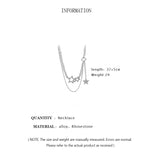 Popxstar Silver Color Double-layer Star Choker Necklace Personalized Inlaid Rhinestone Hollow Clavicle Chain Necklaces For Women Men