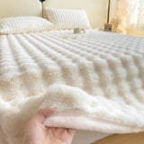 Popxstar New Plush Velvet Flat Sheets Heavyweight Bed Sheet King Sheets for Winter Warm Single Queen Blanket Bedspreads