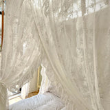 Summer Princess Palace Mosquito Net without Frame Romantic Three-door Lace Bed Curtain Home Decor