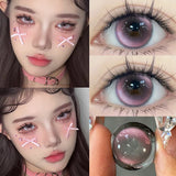 Popxstar  0~-8.00 Degree Color Contact Lenses with Prescription 1 Pair Myopia Brown Lenses Dark Soft Beautiful Pupil Iris Lenses