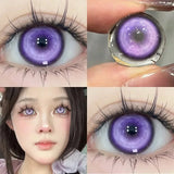 Popxstar  Hot Sale Helloween 1 Pair Contact Lenses Myopia Pupils With Diopters Blue Soft Makeup Pupils Yearly Cosplay Pink Lenses