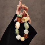 Popxstar  Korean Retro Bead Bracelet For iPhone Phone Strap Charm Chain Knot Cellphone Lanyard Keychain Bag Earphones Pendant Accessories