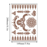 Popxstar Henna Tattoo Brown Mehndi Stickers for Hand Temporary Tattoos Body Art Tatoo Waterproof for Women Fake Tatoo Hena Design