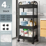 Popxstar Trolley Organizer Auxiliary Cart With Wheels Kitchen Furniture Cabinet Storage Rack Mobile Plastic Bookshelf Vegetable Basket