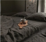 Popxstar Pure Linen Bed Sheets 100% Stone Washed French Linen Solid Color Breathable and Durable for Hot Sleepers 1 PC Flat Sheet